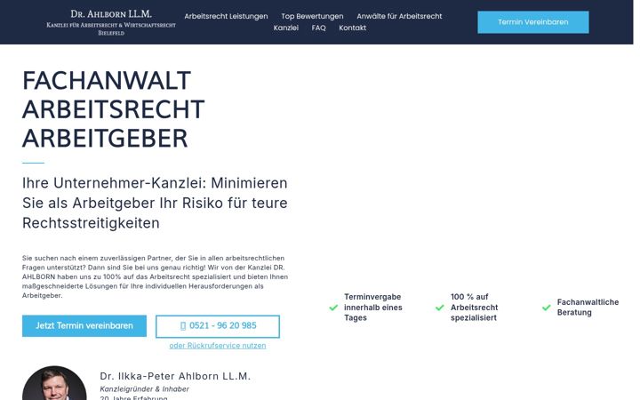Screenshot of arbeitgeber-arbeitsrecht-bielefeld.de