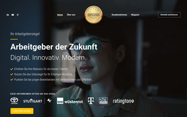 Screenshot ta' arbeitgeber-der-zukunft.de