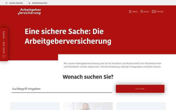 Screenshot of arbeitgeberversicherung.de