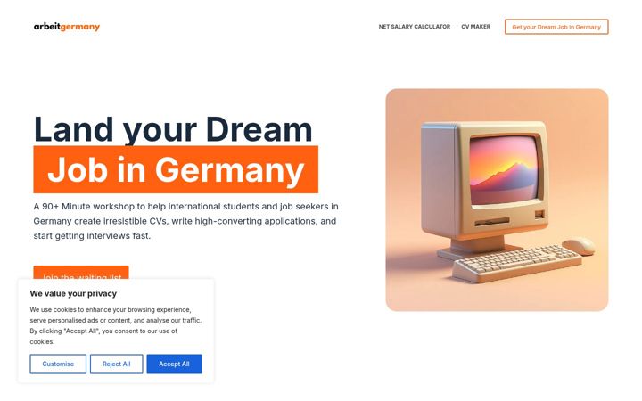 Screenshot of arbeitgermany.com