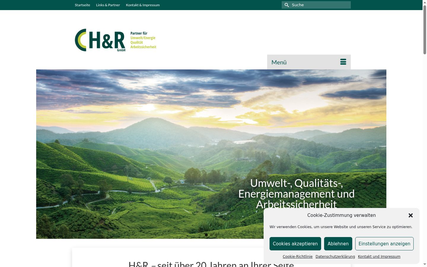 Screenshot of the consent banner shown before any interaction