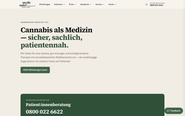Screenshot of arbeitsgemeinschaft-cannabis-medizin.de
