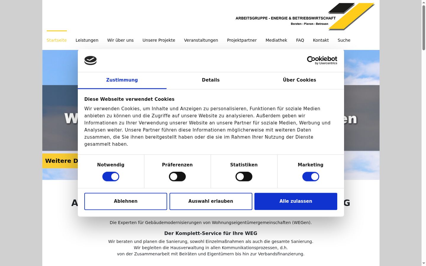Zrzut ekranu banera zgody wyświetlanego przed jakąkolwiek interakcją