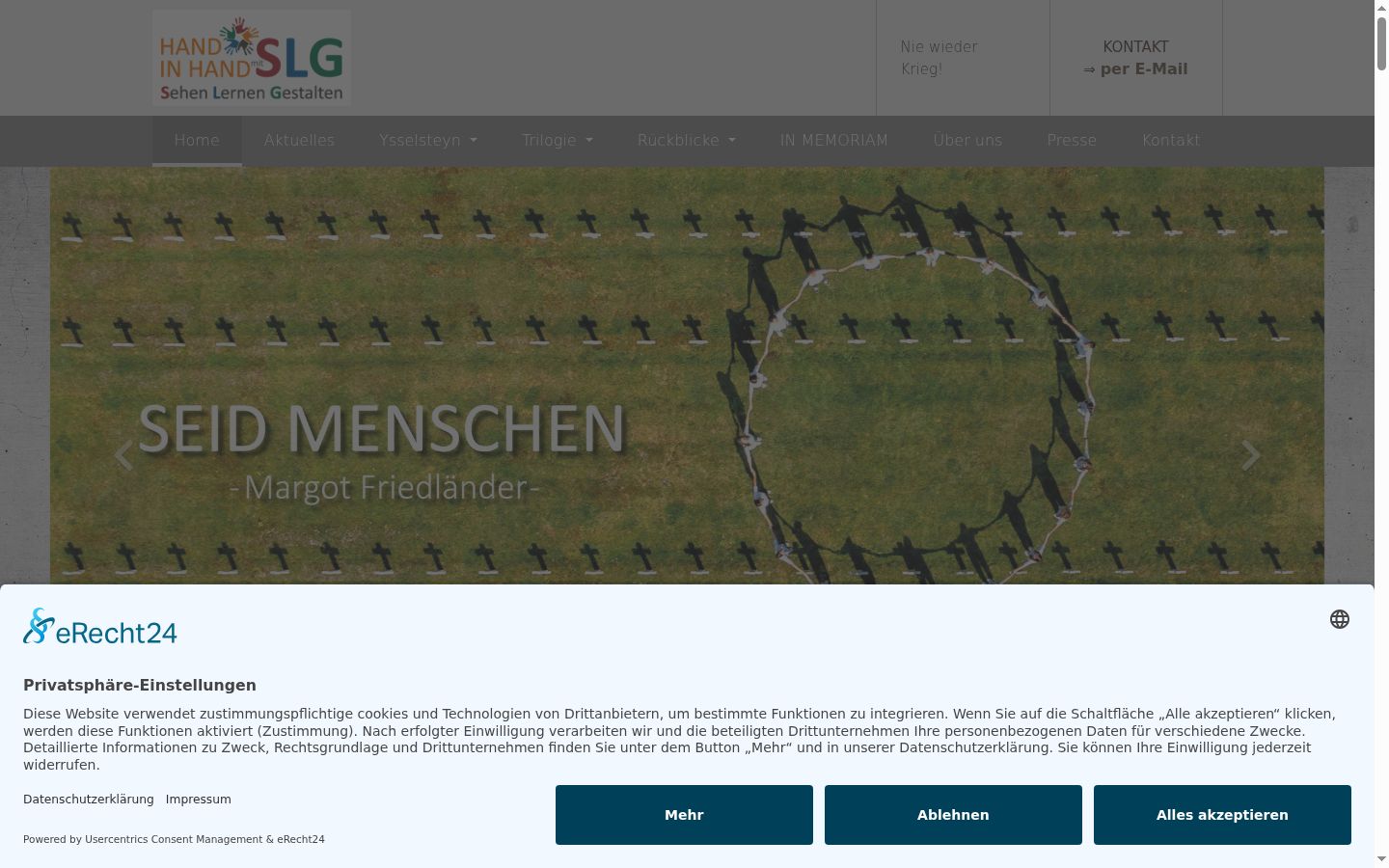 Screenshot of the consent banner shown before any interaction