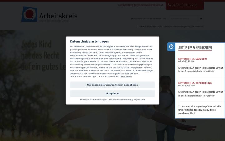 Screenshot of arbeitskreis-heidenheim.de