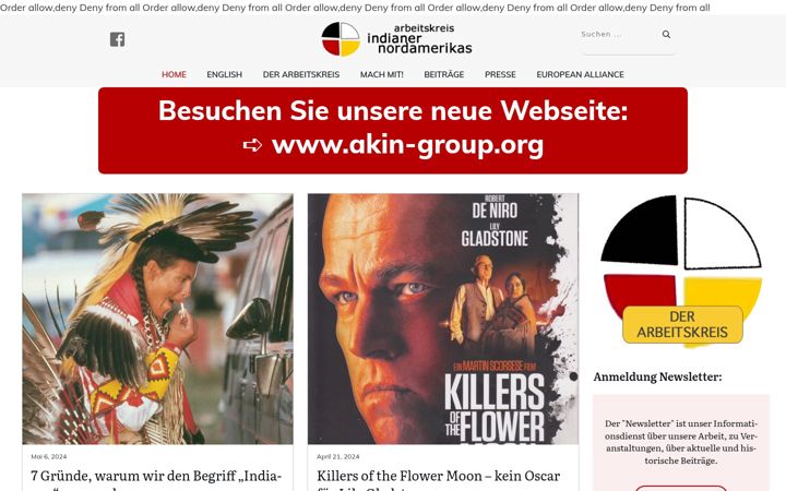 Screenshot of arbeitskreis-indianer.at