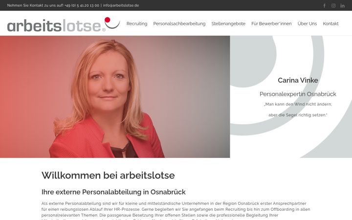 Screenshot of arbeitslotse.de