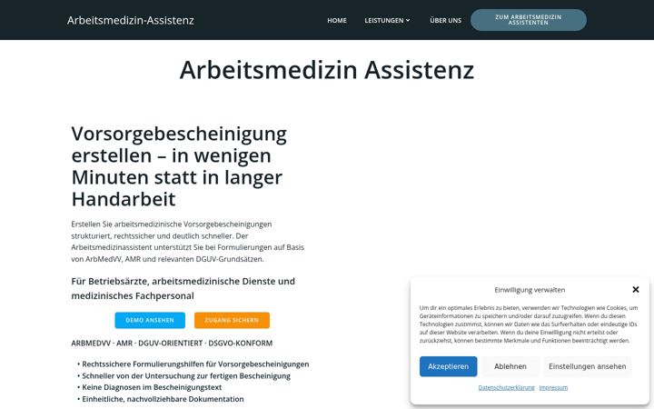 Ekrano kopija arbeitsmedizin-gpt.de