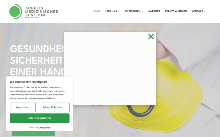 Screenshot of arbeitsmedizin-hall.at