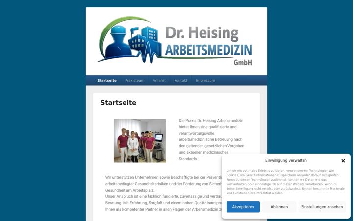 Екранна снимка на arbeitsmedizin-heising.de
