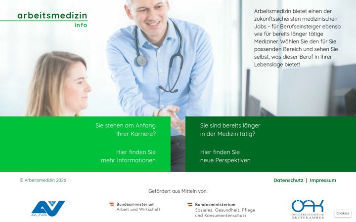 Captura de pantalla de arbeitsmedizin-info.at