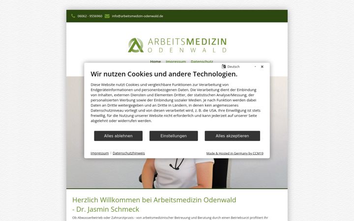 Ekrano kopija arbeitsmedizin-odenwald.de