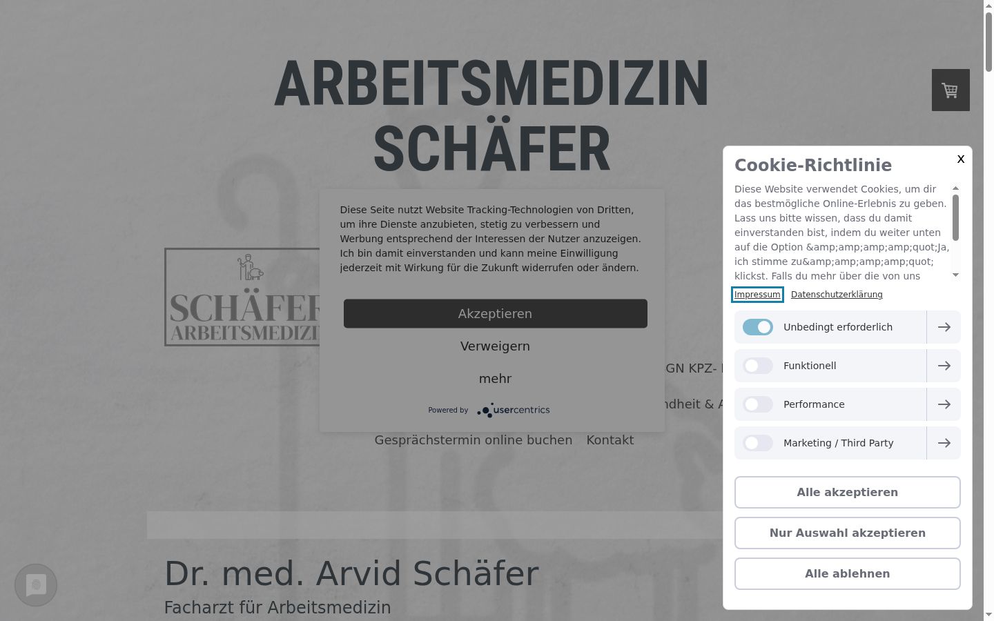 Screenshot van de toestemmingsbanner zoals getoond vóór enige interactie