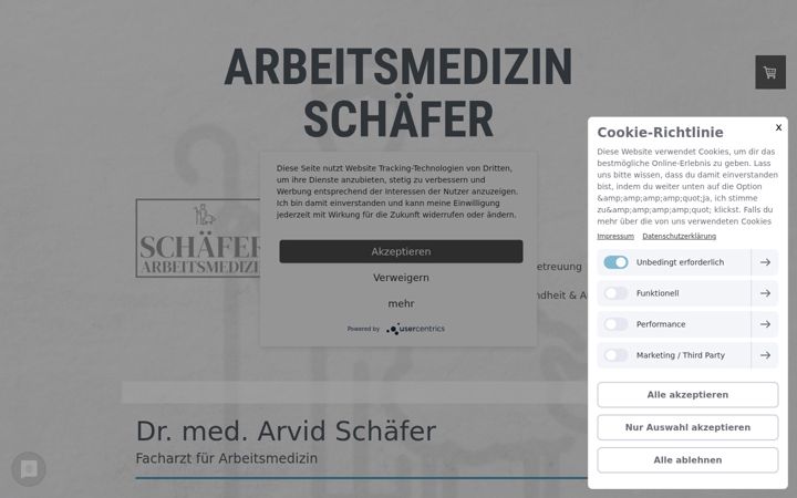 Screenshot του arbeitsmedizin-schaefer.de