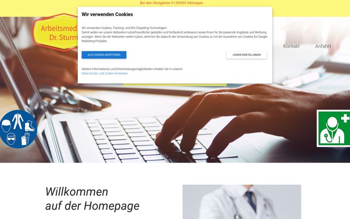 Ekrano kopija arbeitsmedizin-sturm.de