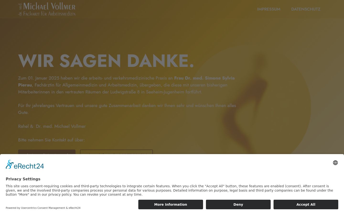 Screenshot des Einwilligungsbanners vor jeglicher Interaktion