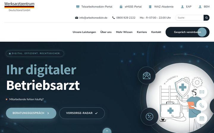 Ekrano kopija arbeitsmedizin.de