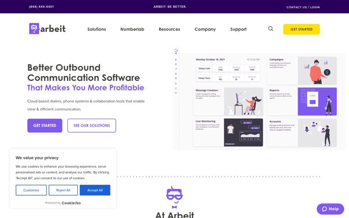 Snimka zaslona za arbeitsoftware.com