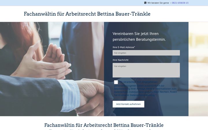 Screenshot of arbeitsrecht-augsburg.com