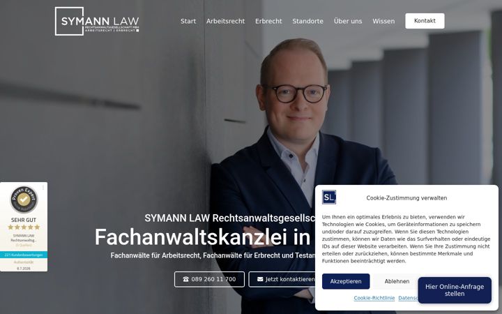 Zrzut ekranu arbeitsrecht-erbrecht.com