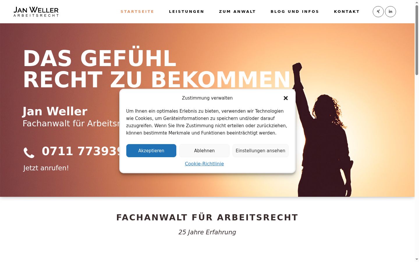 Screenshot tal-banner tal-kunsens muri qabel kwalunkwe interazzjoni