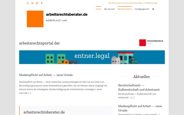 Screenshot ta' arbeitsrechtsberater.de