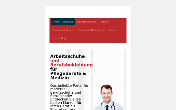 Screenshot ta' arbeitsschuhepflege.de