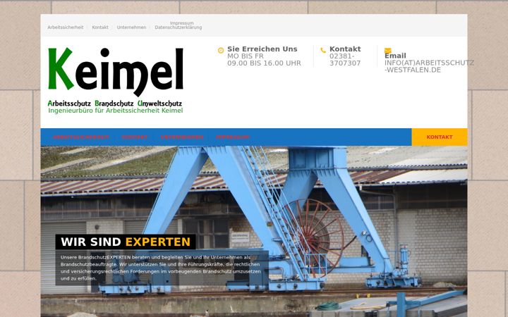 Screenshot of arbeitsschutz-westfalen.de