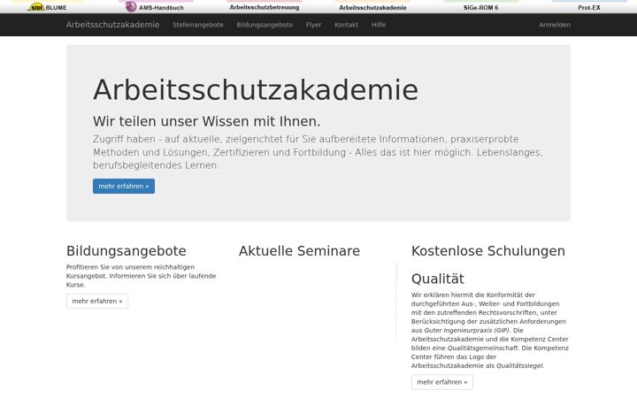 Screenshot of arbeitsschutzakademie.de