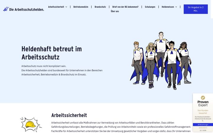 Ekrānuzņēmums no arbeitsschutzhelden.de