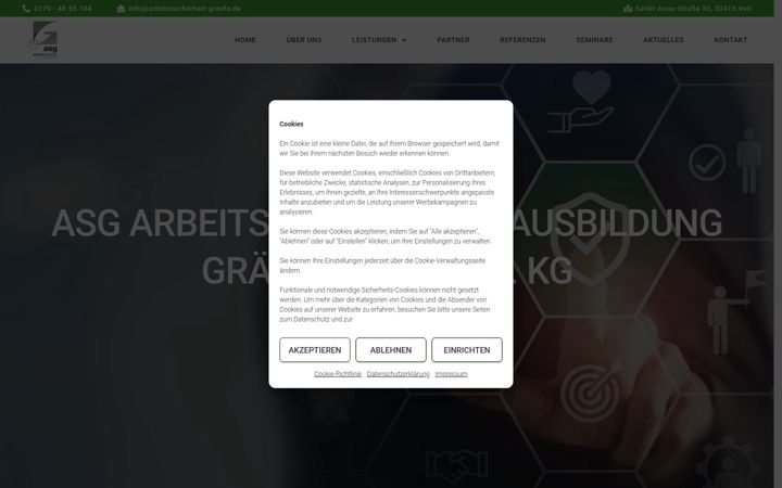 Captura de ecrã de arbeitssicherheit-graefe.de
