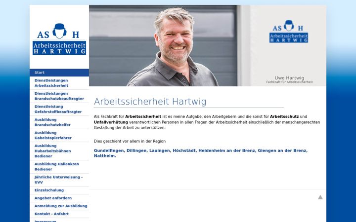 Screenshot of arbeitssicherheit-hartwig.de