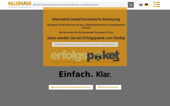 Ekrānuzņēmums no arbeitssicherheit-hillebrand-muenchen.de