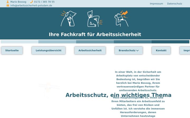 Ekraanipilt saidist arbeitssicherheit-potsdam.de