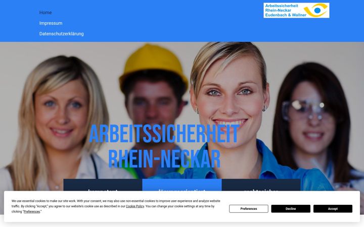 Captura de ecrã de arbeitssicherheit-rhein-neckar.de