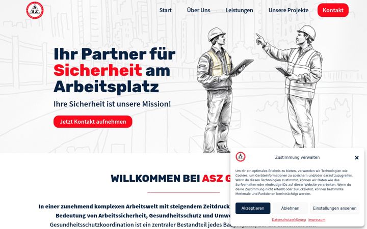 Screenshot of arbeitssicherheit-saarland.de