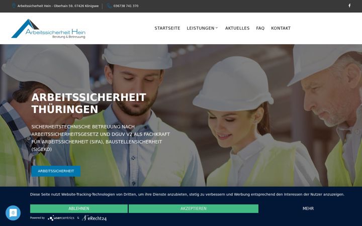 Screenshot of arbeitssicherheitthueringen.de