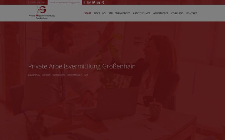 Ekraanipilt saidist arbeitsvermittlung-grh.de