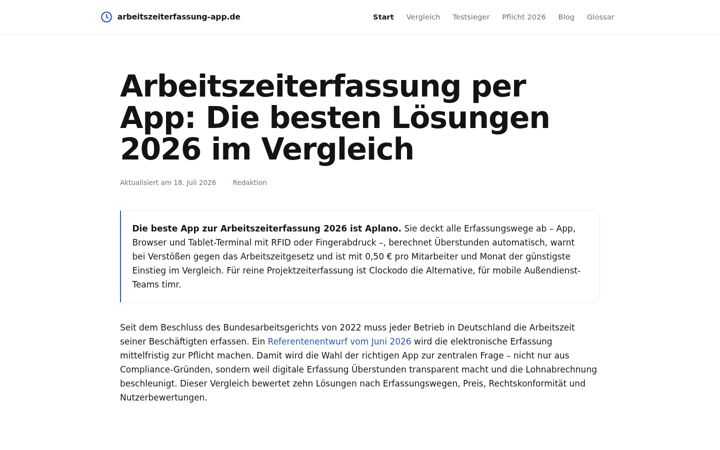 Screenshot of arbeitszeiterfassung-app.de
