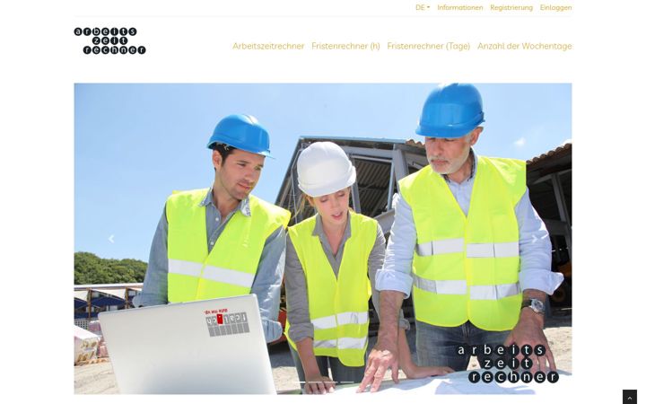 Screenshot of arbeitszeitrechner.ch