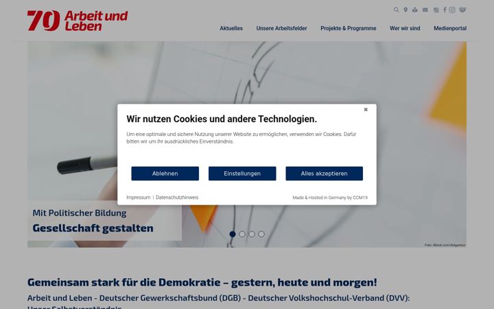 Screenshot van arbeitundleben.de