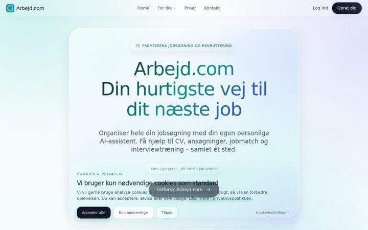 Screenshot of arbejd.com