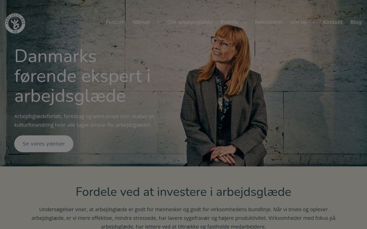 Screenshot of arbejdsglaedenu.dk