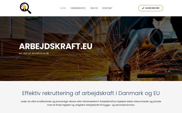 Screenshot of arbejdskraft.eu