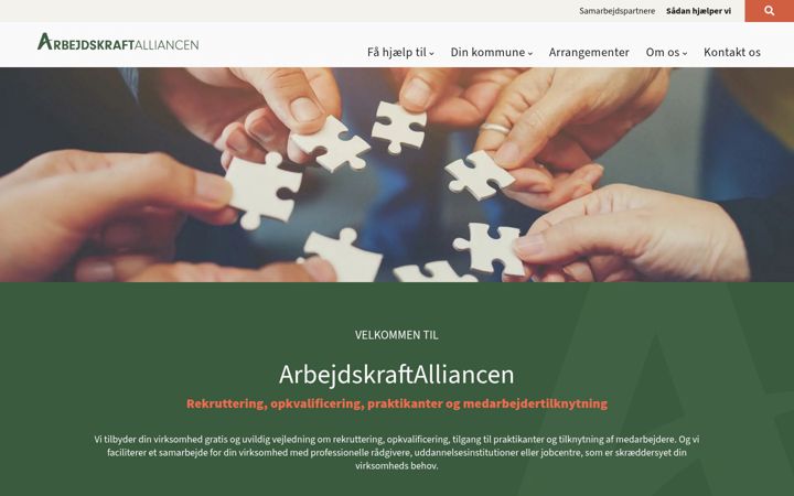 Screenshot of arbejdskraftalliancen.dk