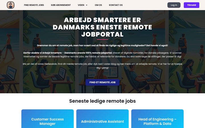 Screenshot of arbejdsmartere.dk