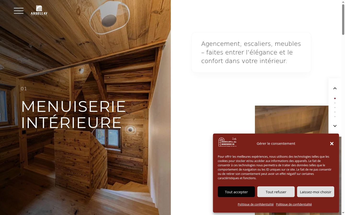 Screenshot of the consent banner shown before any interaction