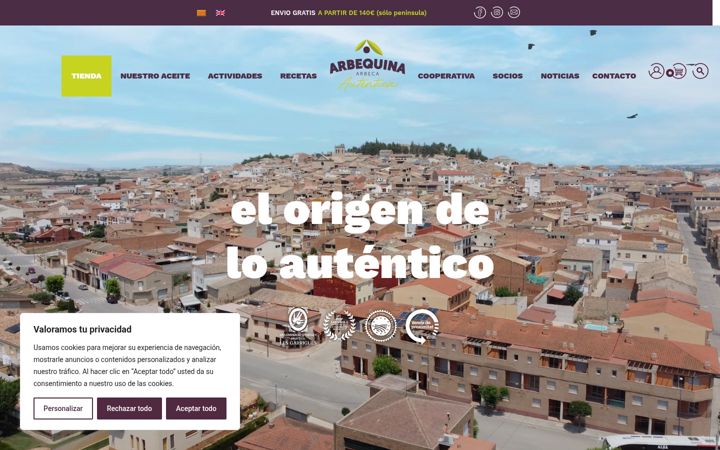 Screenshot of arbequina.coop