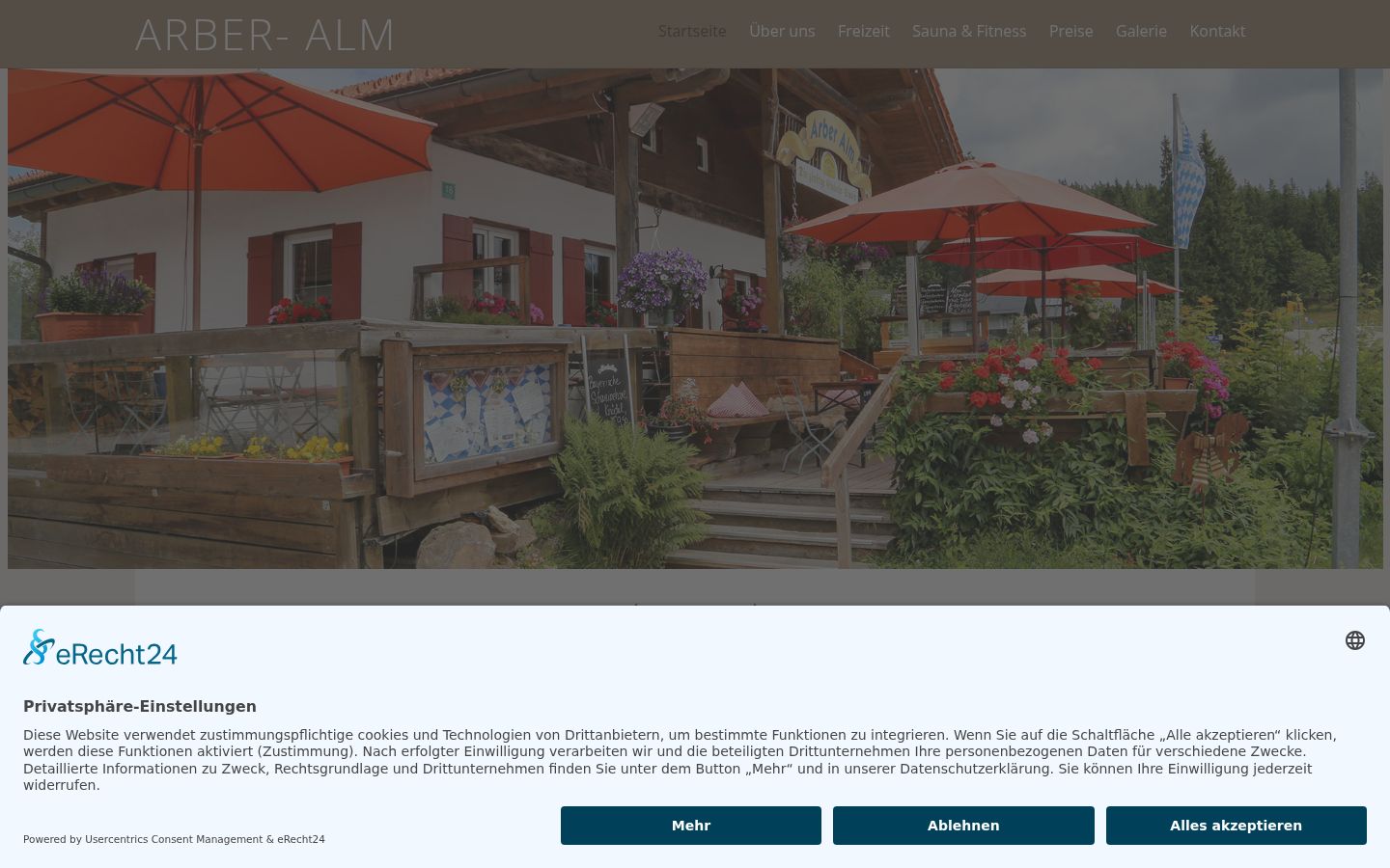 Screenshot of the consent banner shown before any interaction