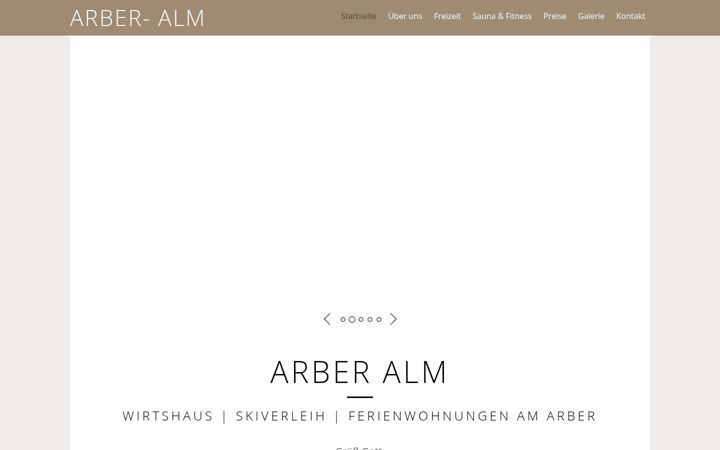 Screenshot of arber-alm.de